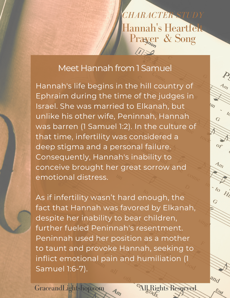 Meet Hannah from 1 Samuel Bible Character Study sample page