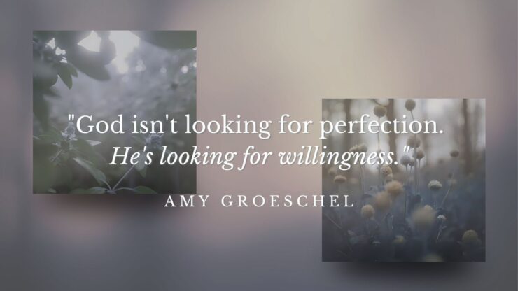 Stop Playing Small: God Didn't Create You to Hide - 10 Super Simple Ways to Gain Quick Confidence 4 God isn't looking for perfection Amy Groeschel quote